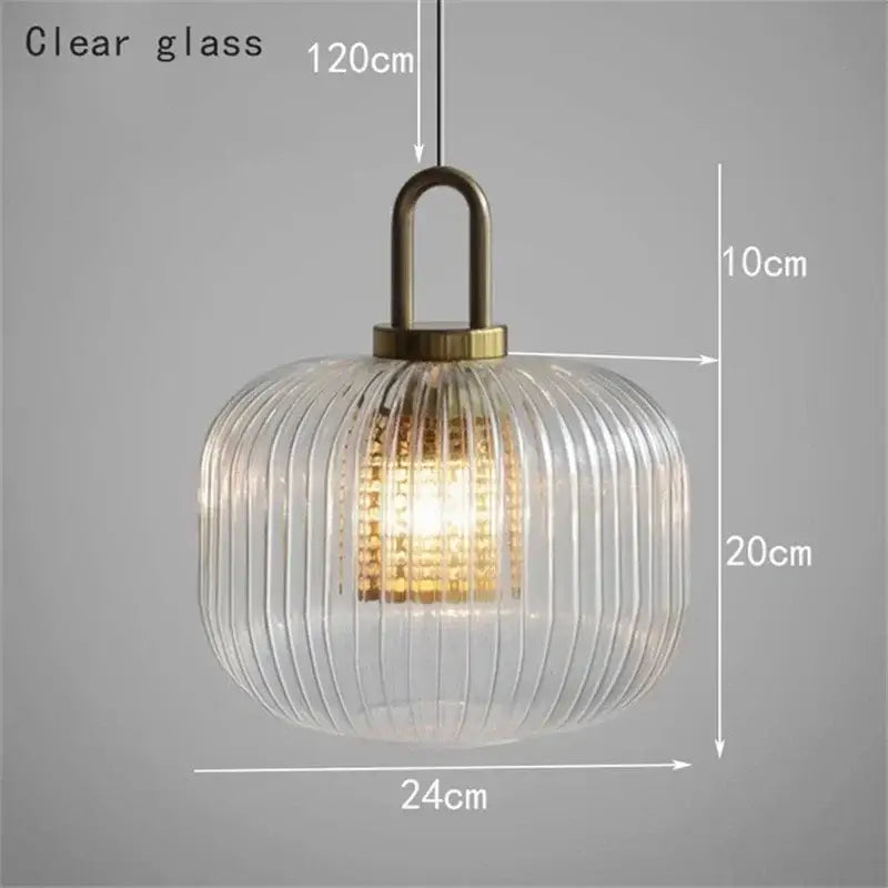 Brass Stripe Pendant Light