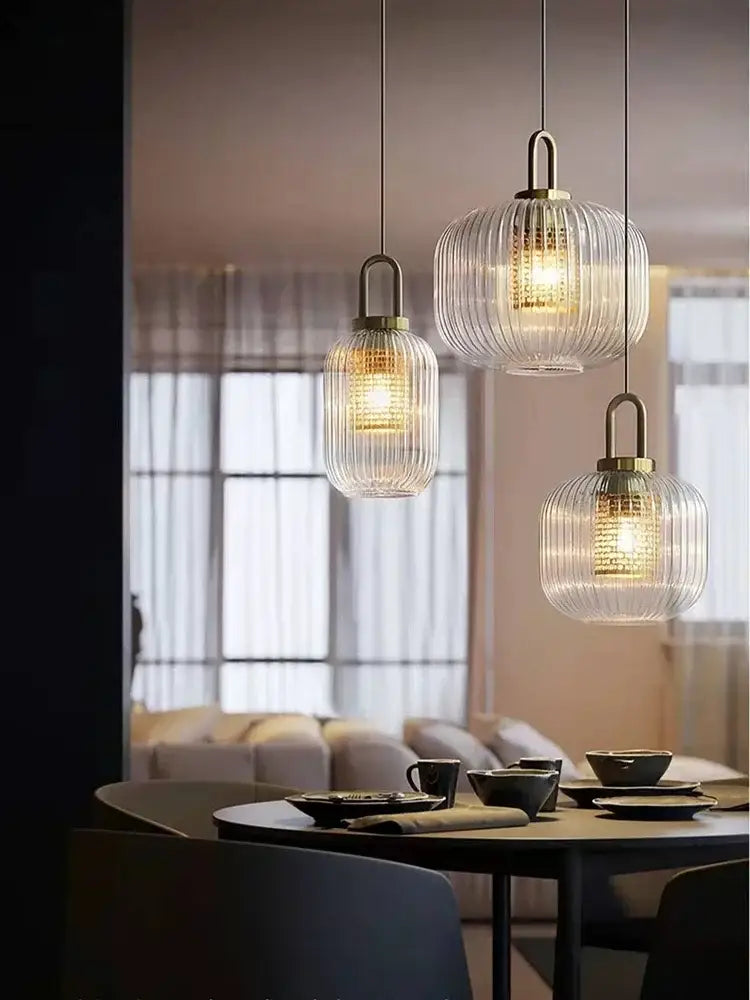 Brass Stripe Pendant Light