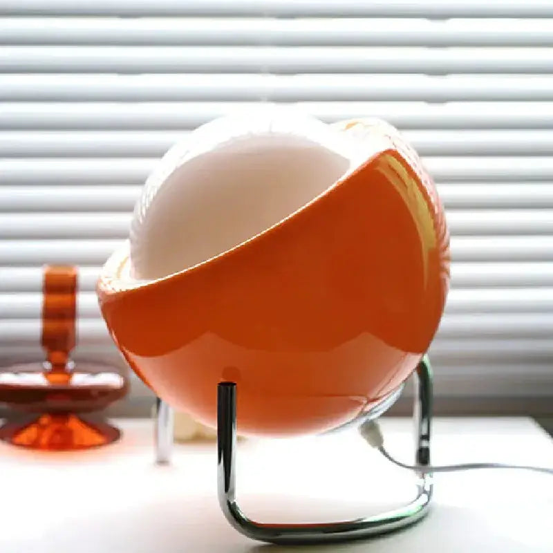 Chrome Orange Table Lamp