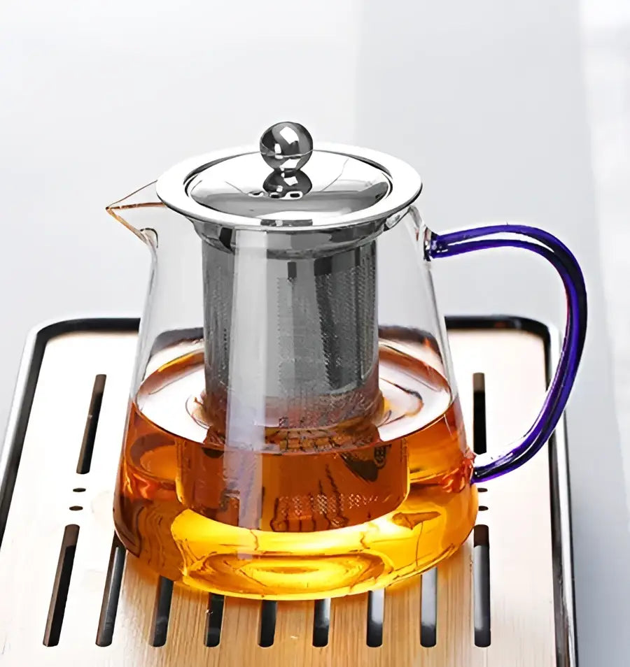 Green Silver Glass Teapot