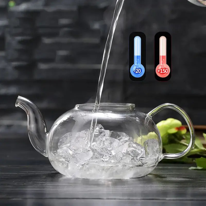 Glass Flower Tea Set