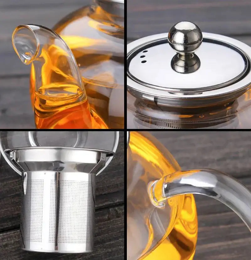 Glass Flower Tea Set