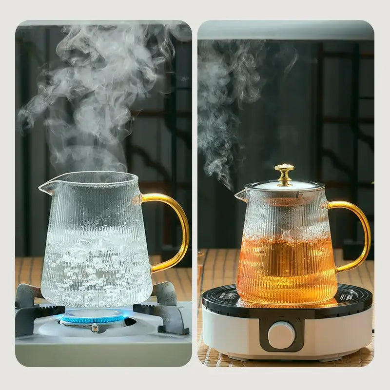 Glass Gold Knob Teapot