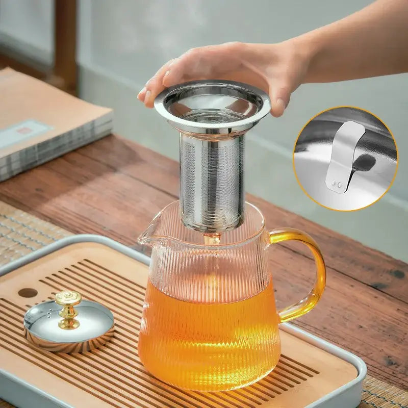 Glass Gold Knob Teapot