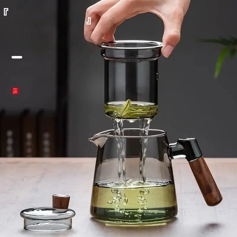 Glass Bamboo Teapot Set