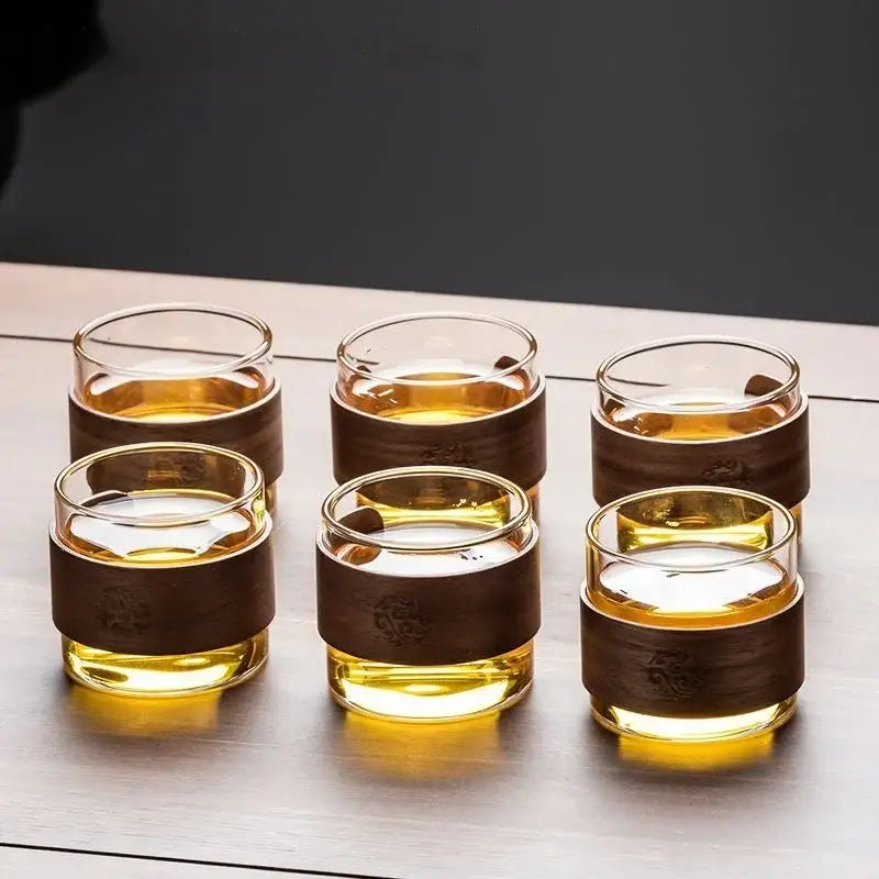 Glass Bamboo Teapot Set