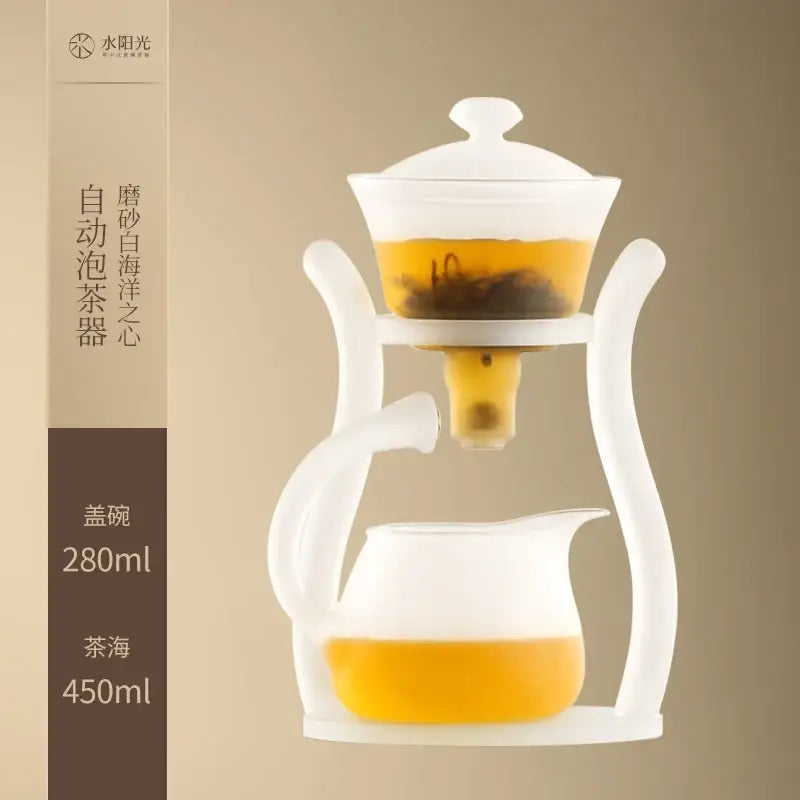 White Glass Teapot Set