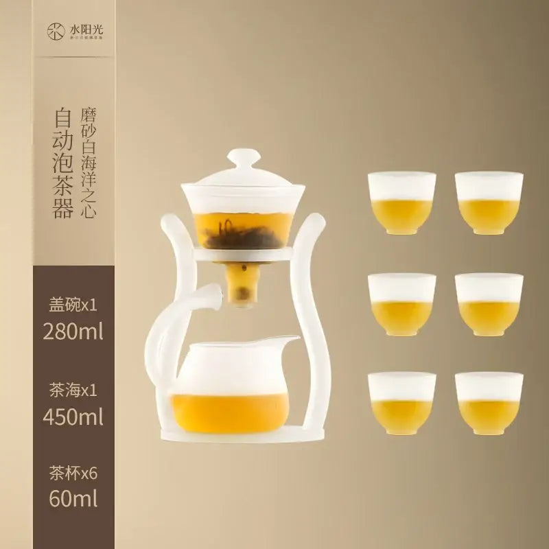 White Glass Teapot Set