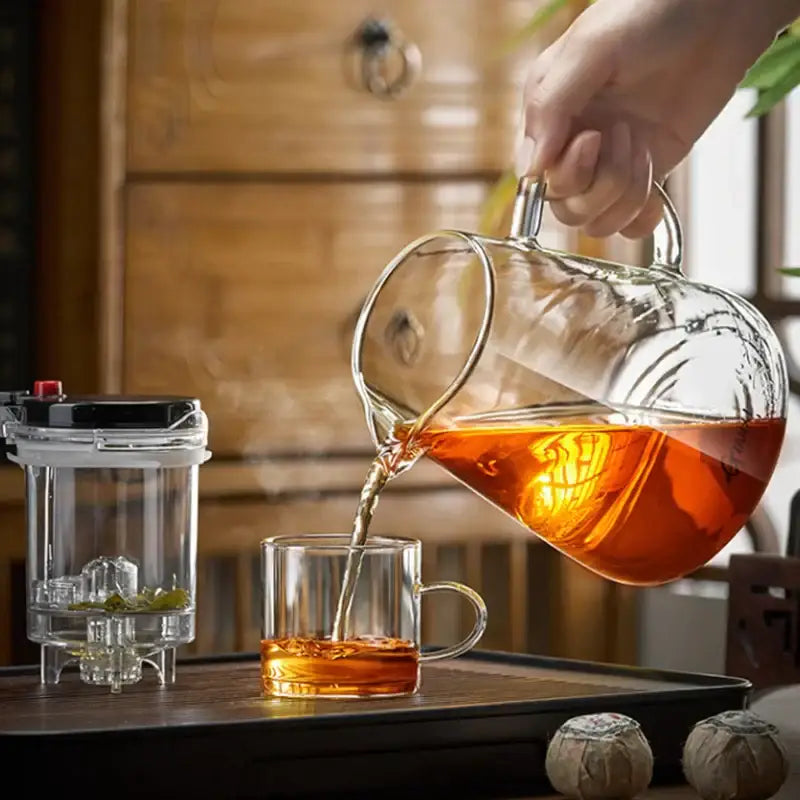 Glass Infuser 1000ML Square Teapot