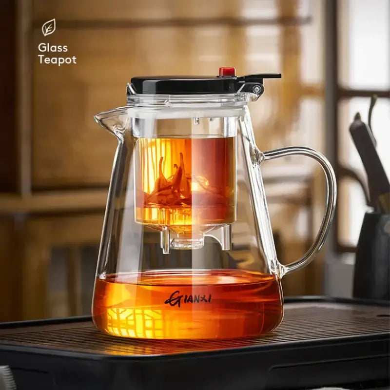 Glass Infuser 1000ML Square Teapot