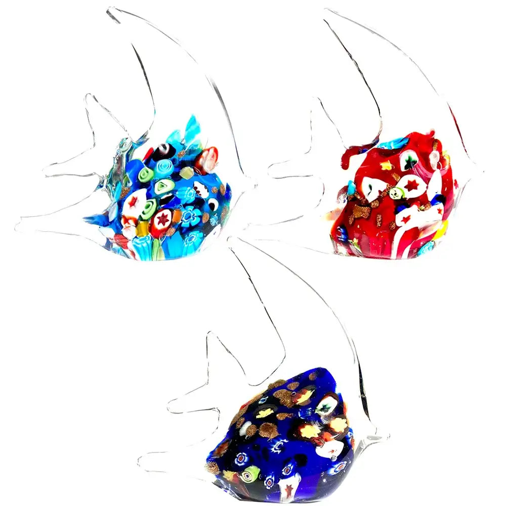 Red Glass Fish Figurines