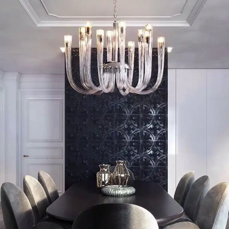 Glass Tube Dining Chandelier