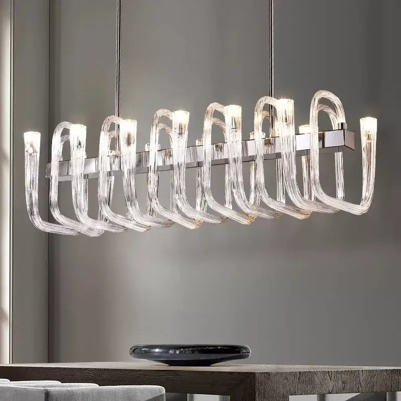 Glass Tube Dining Chandelier