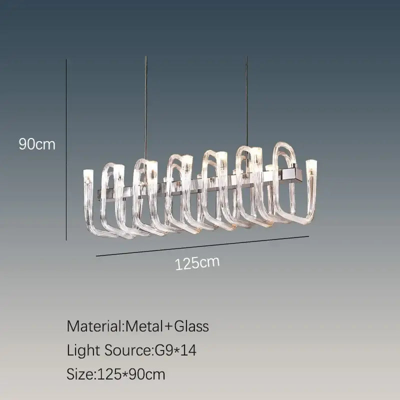 Glass Tube Dining Chandelier