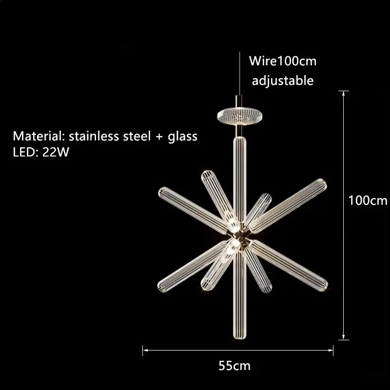 Glass Starburst LED Chandelier