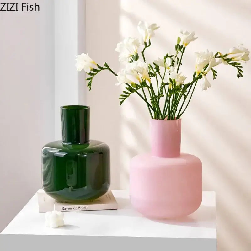 Pink Matte Glass Vase