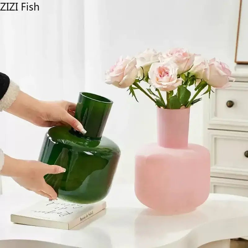 Pink Matte Glass Vase