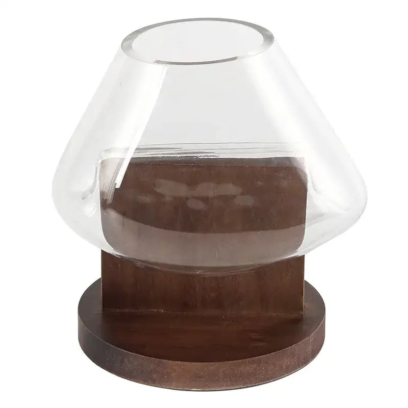 Clear Glass Wood Vase