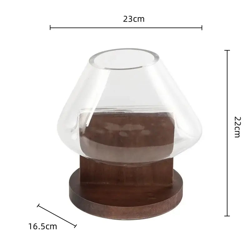Clear Glass Wood Vase