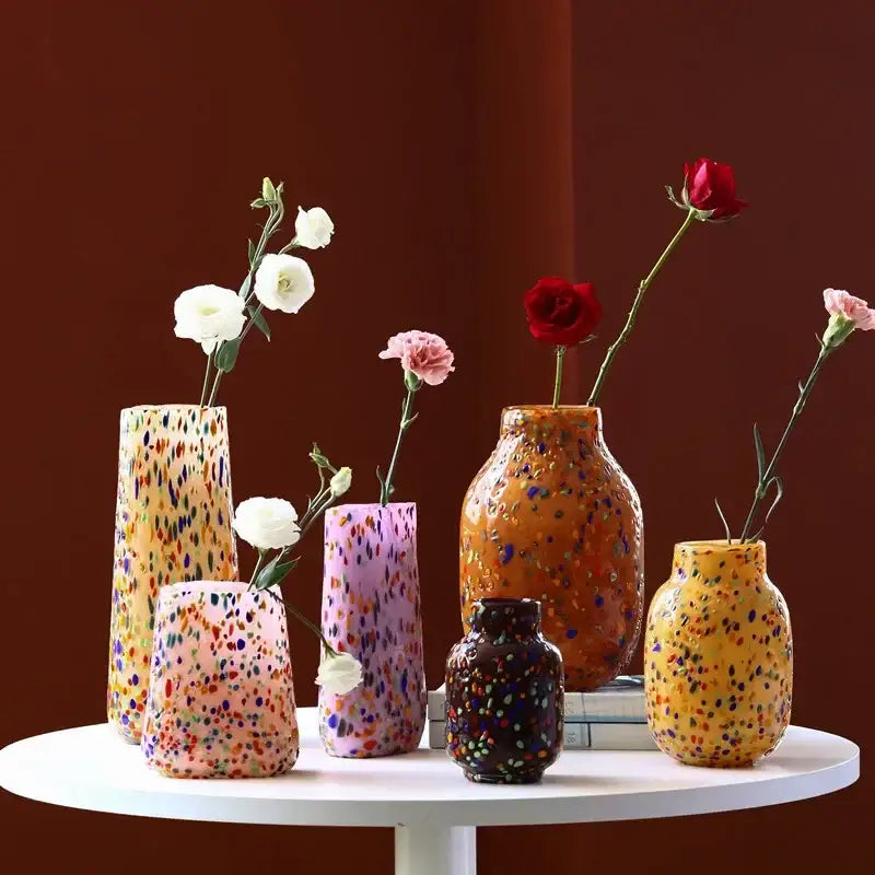 Speckled Glass Hydroponic Vase