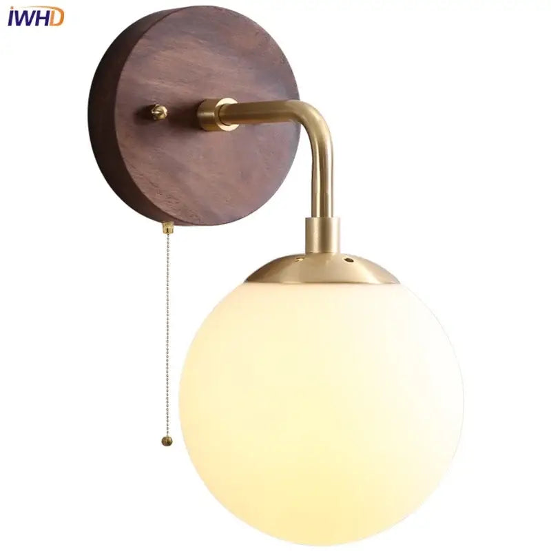 Walnut Brass Wall Fixture
