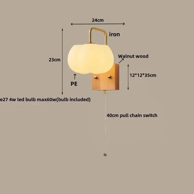 Walnut Brass Wall Fixture