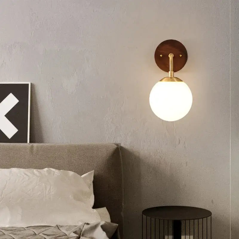 Walnut Brass Wall Fixture