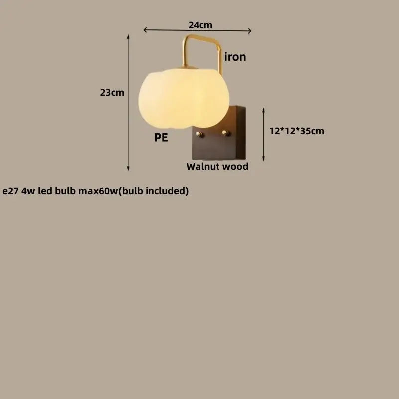 Walnut Brass Wall Fixture