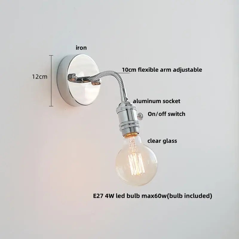Chrome Glass Adjustable Sconce