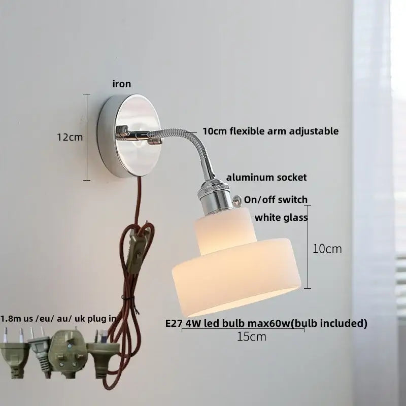 Chrome Glass Adjustable Sconce