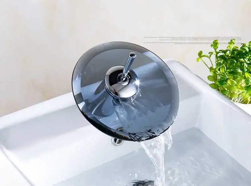 Chrome Glass Waterfall Faucet