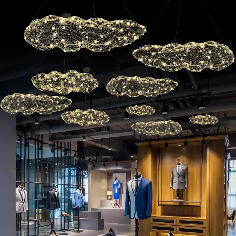 Gold Mesh Cloud Chandelier