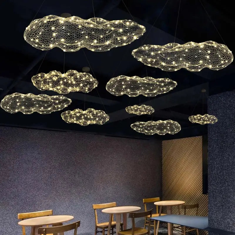 Gold Mesh Cloud Chandelier