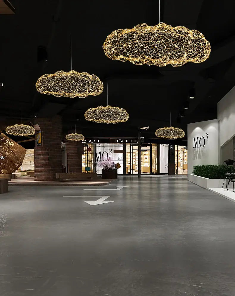 Gold Mesh Cloud Chandelier