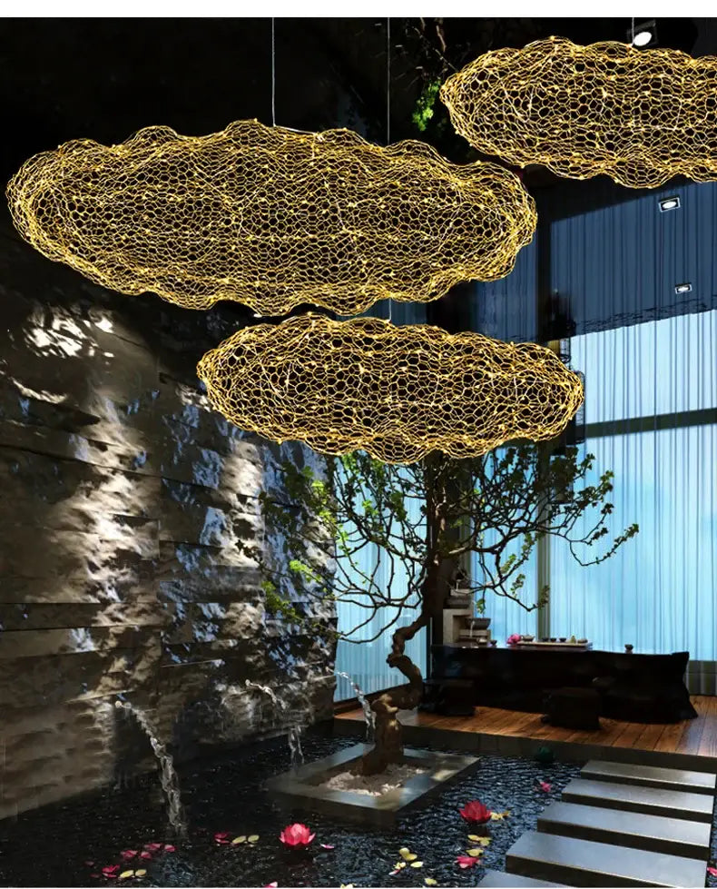 Gold Mesh Cloud Chandelier