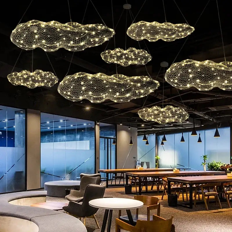 Gold Mesh Cloud Chandelier