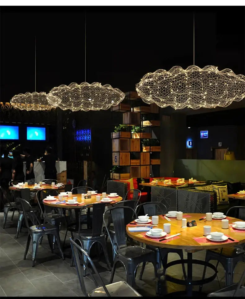Gold Mesh Cloud Chandelier