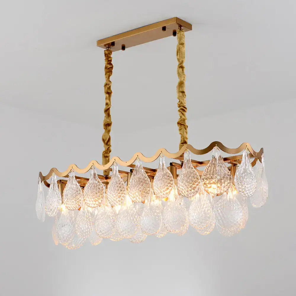 Gold Crystal Island Pendant Two-Layer Ten-Head