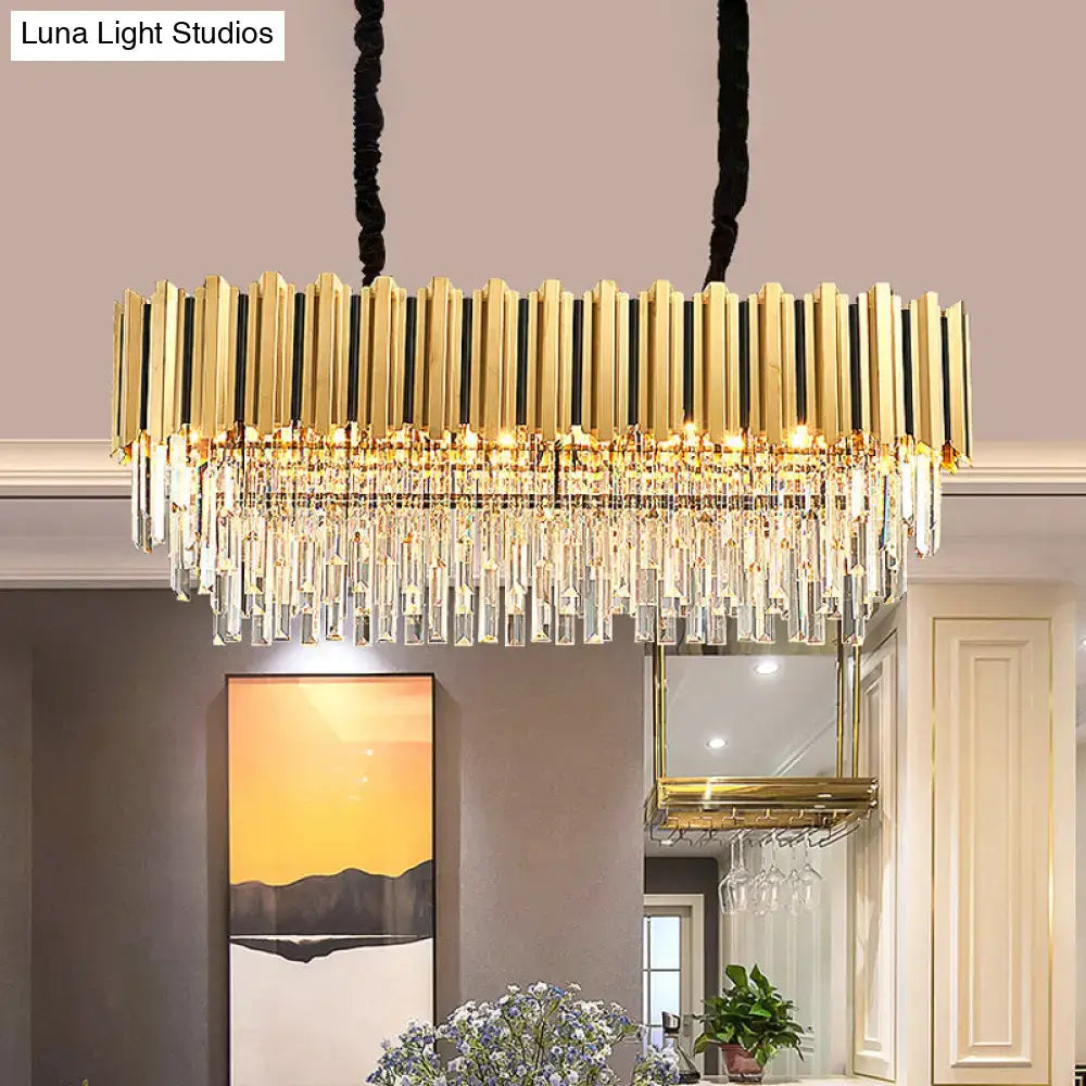Gold Crystal Island Chandelier Postmodern Crystal Rods