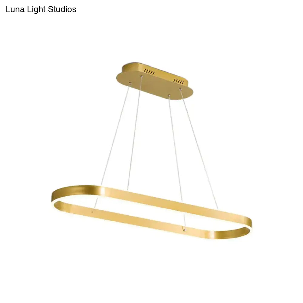 Gold Oval Hanging Lamp