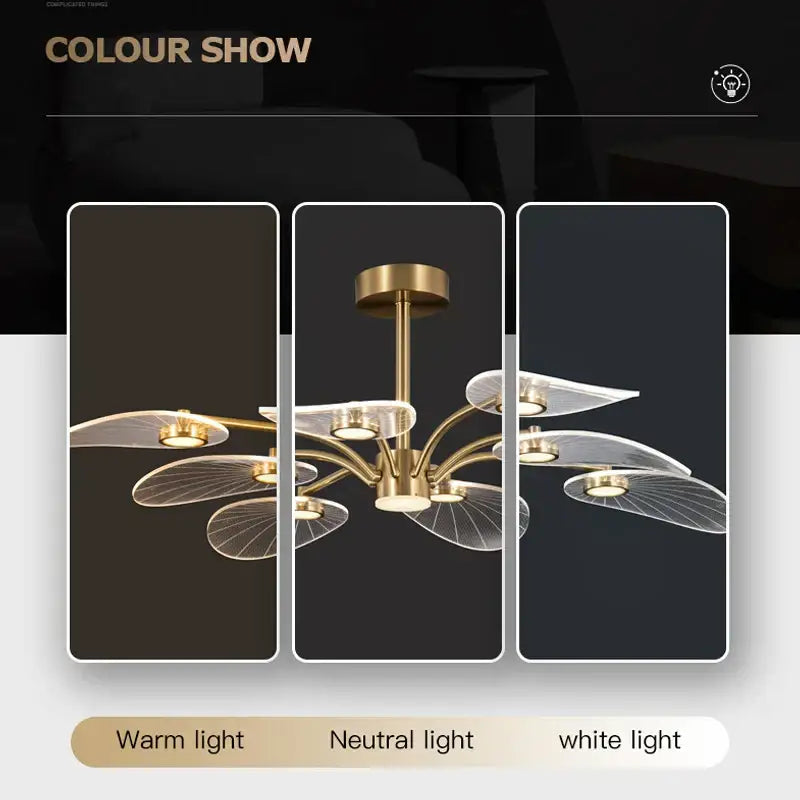 Gold Peacock LED Chandelier