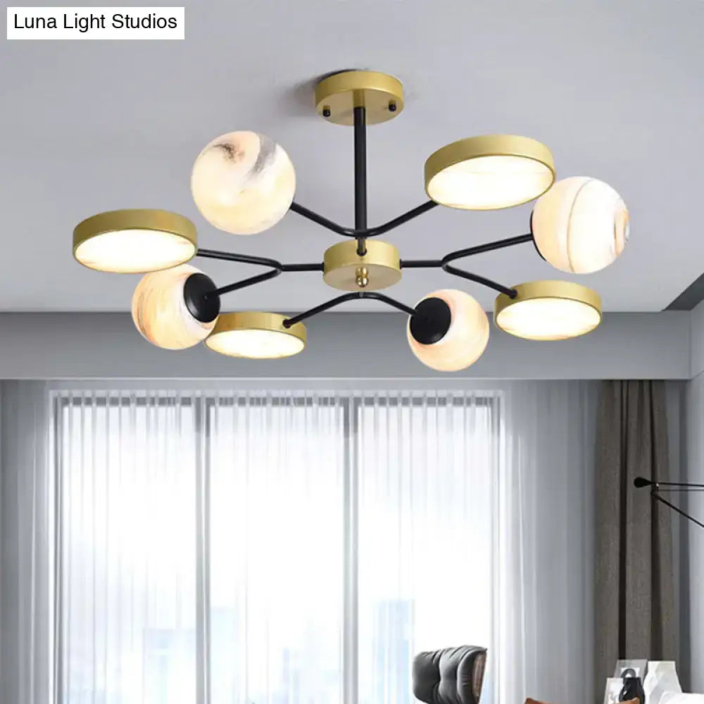 Gold Glass Chandelier Light