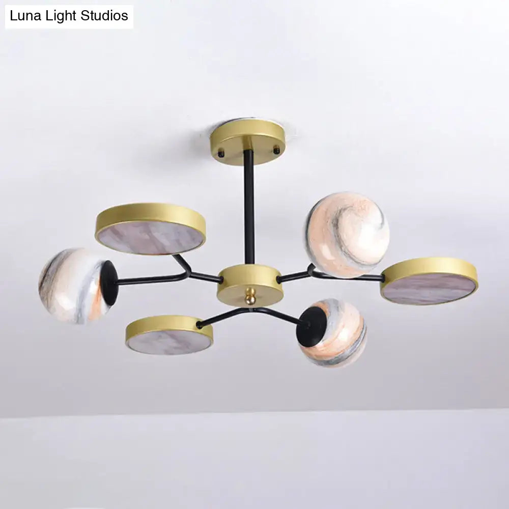 Gold Glass Chandelier Light