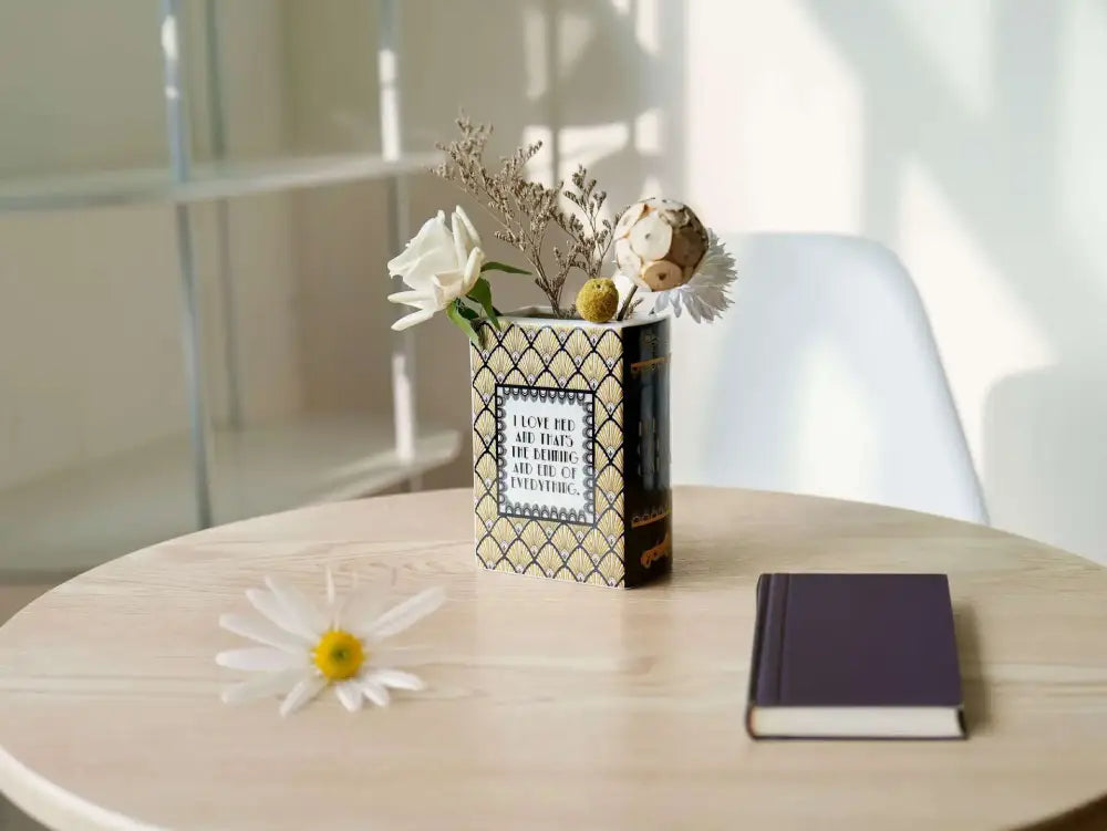 Navy Ceramic Book Vase