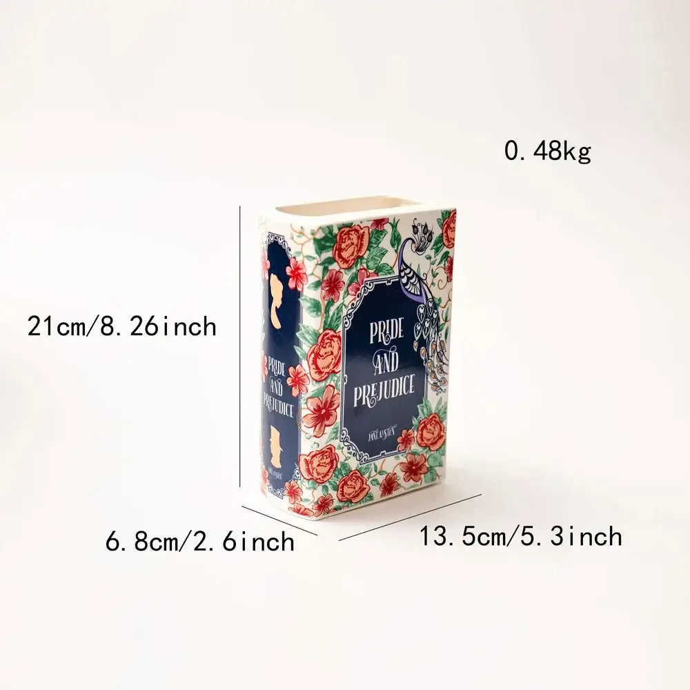 Navy Ceramic Book Vase