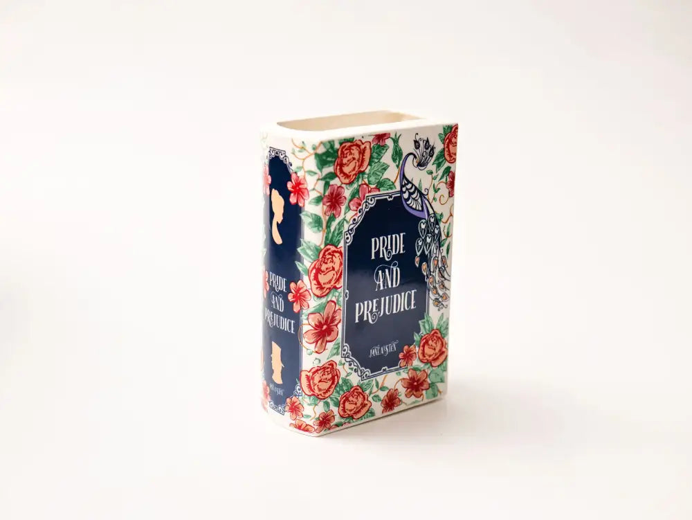 Navy Ceramic Book Vase