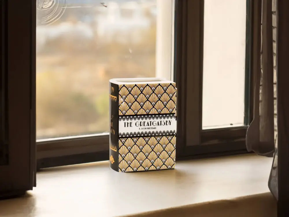 Navy Ceramic Book Vase