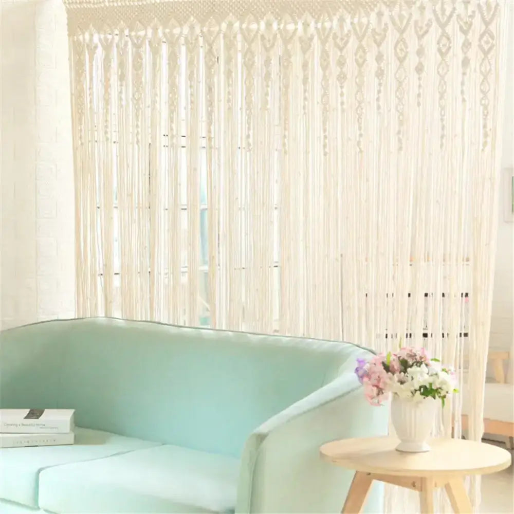 Cream Macrame Door Curtain