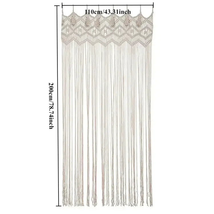 Cream Macrame Door Curtain