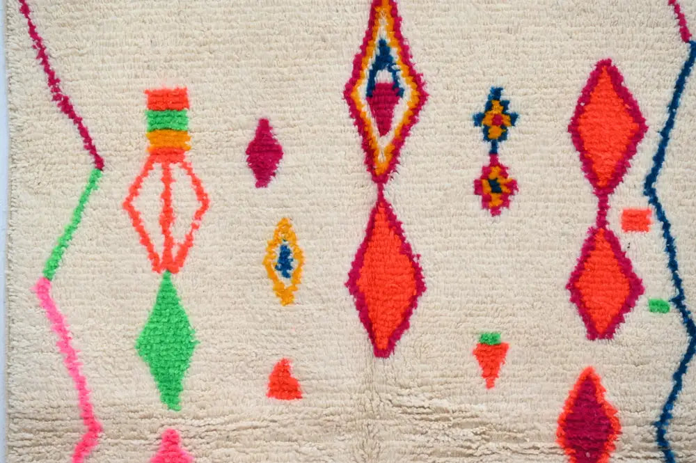 Beige Moroccan Geometric Rug